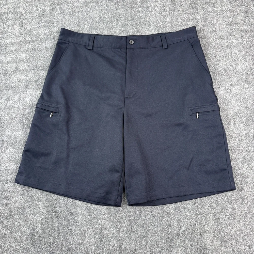 IZOD Golf Shorts Mens 36 Navy Blue Cargo XFG Performance Classic Zip Pocket